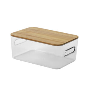 קופסאת אחסון גדולה עם מכסה עץ